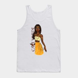 Black is Beautiful - Cape Verde African Melanin Girl in traditional outfit Tank Top